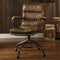Chairs Ergonomic Office Chair - 22" X 26" X 36" Vintage Whiskey Top Grain Leather Office Chair HomeRoots