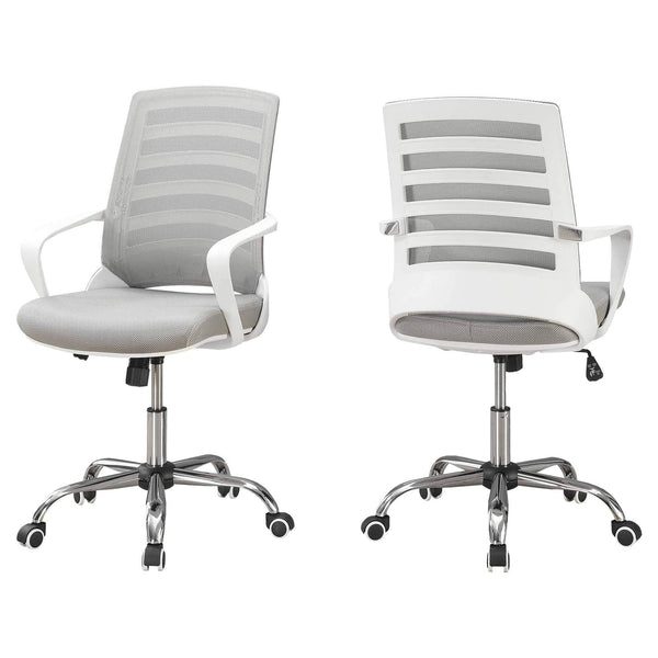 Chairs Ergonomic Office Chair - 24'.25" x 24" x 39" White, Grey, Foam, Metal, Nylon, - Multi Position Office Chair HomeRoots