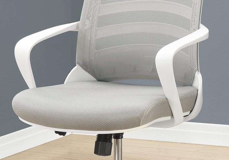 Chairs Ergonomic Office Chair - 24'.25" x 24" x 39" White, Grey, Foam, Metal, Nylon, - Multi Position Office Chair HomeRoots