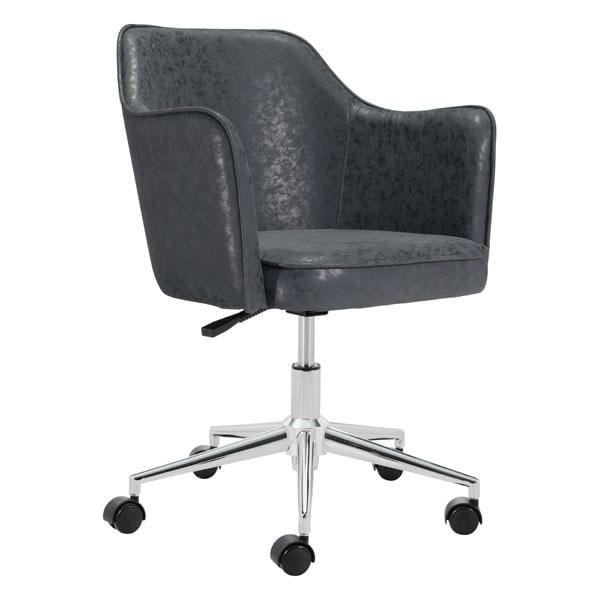 Chairs Ergonomic Office Chair - 24.4" X 25.2" X 33.9" Black Vintage Office Chair HomeRoots