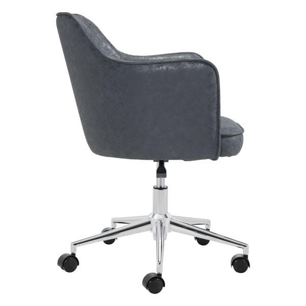 Chairs Ergonomic Office Chair - 24.4" X 25.2" X 33.9" Black Vintage Office Chair HomeRoots