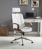 Chairs Ergonomic Office Chair - 24" X 26" X 46-49" White Leatherette And Walnut Office Chair HomeRoots