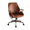 Chairs Ergonomic Office Chair - 24" X 28" X 37-40" Cocoa Top Grain Leather Office Chair HomeRoots