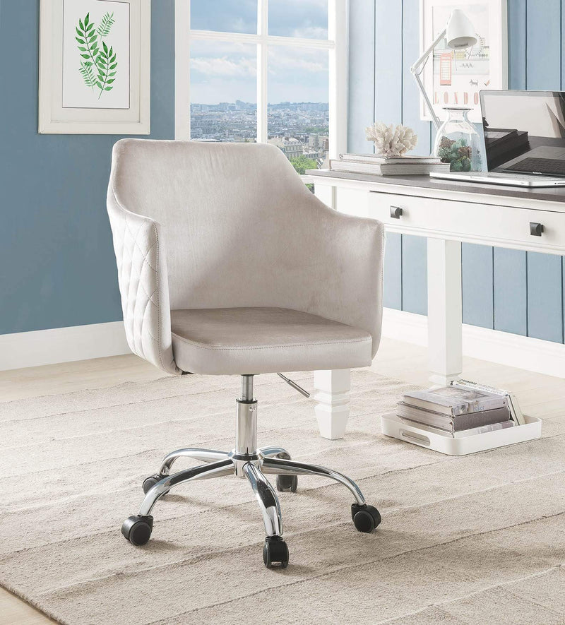 Chairs Ergonomic Office Chair - 25" X 23" X 37" Champagne Velvet Office Chair HomeRoots