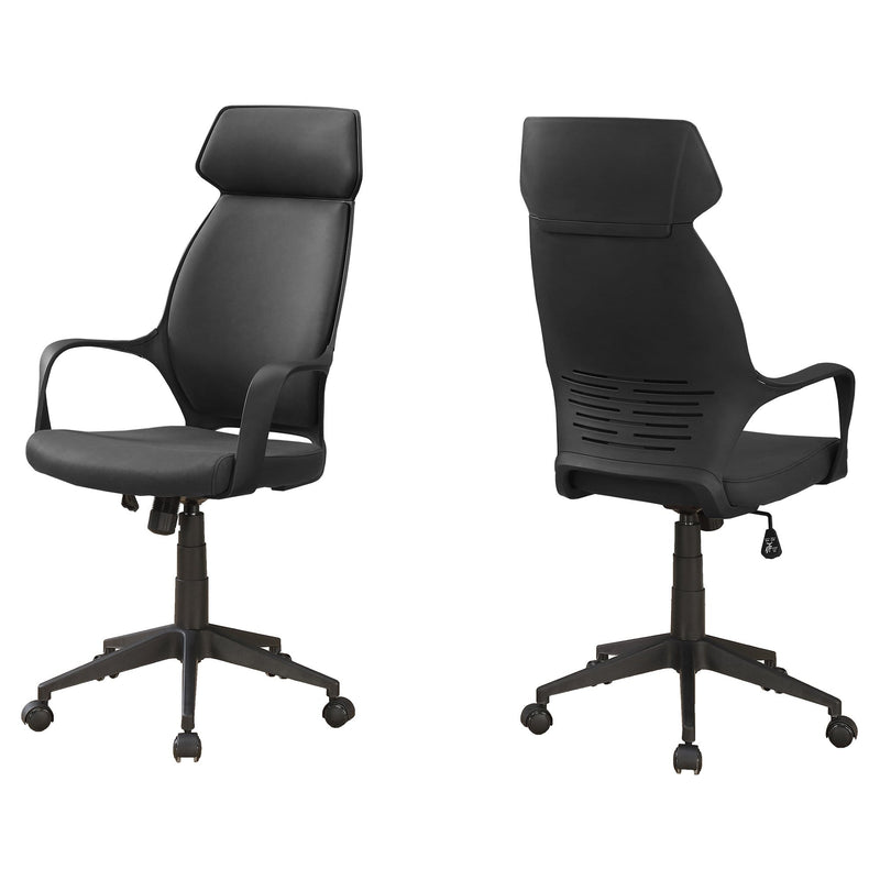 Chairs Ergonomic Office Chair - 26" x 25" x 96" Black, Foam, Polypropylene, Microfiber - High Back Office Chair HomeRoots