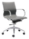 Chairs Ergonomic Office Chair - 27.6" x 27.6" x 33.9" Gray, Leatherette, Chromed Steel, Low Back Office Chair HomeRoots