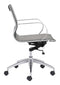 Chairs Ergonomic Office Chair - 27.6" x 27.6" x 33.9" Gray, Leatherette, Chromed Steel, Low Back Office Chair HomeRoots