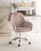 Chairs Ergonomic Office Chair - 27" X 22" X 37" Dusky Rose Velvet Office Chair HomeRoots