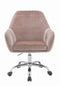 Chairs Ergonomic Office Chair - 27" X 22" X 37" Dusky Rose Velvet Office Chair HomeRoots