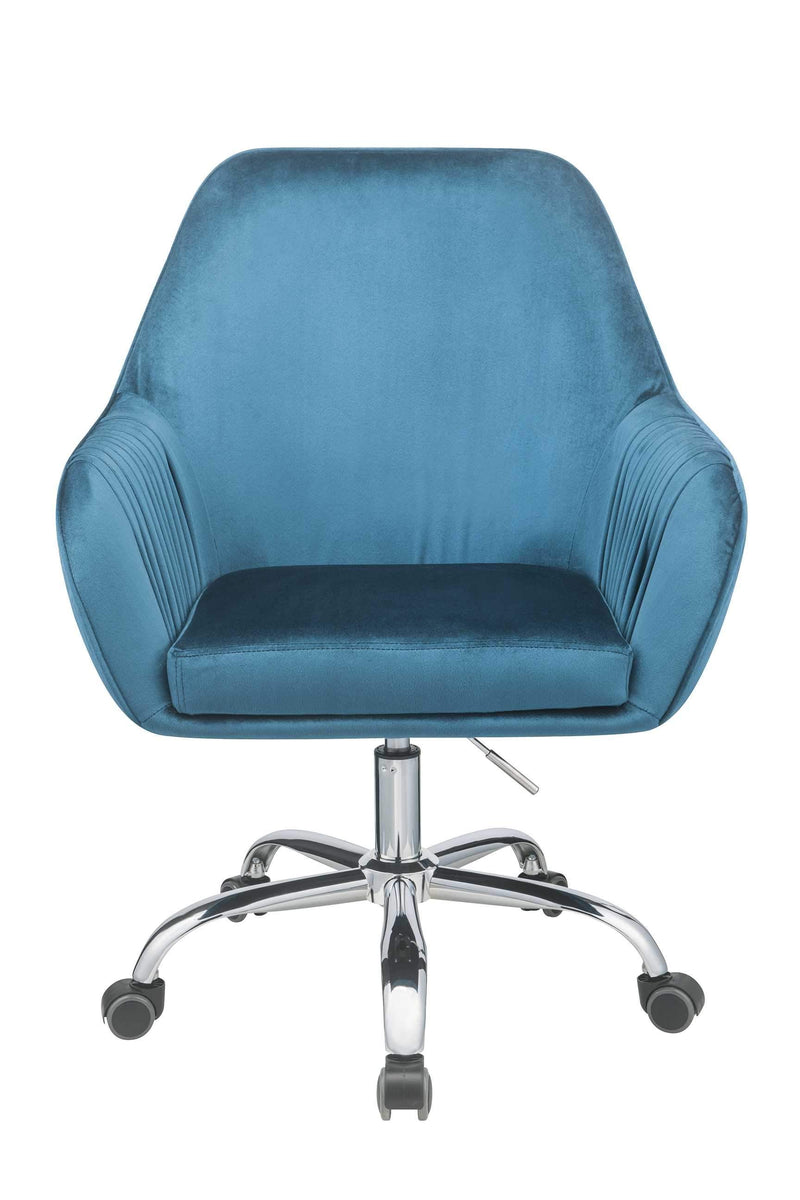 Chairs Ergonomic Office Chair - 27" X 22" X 37" Peacock Velvet Office Chair HomeRoots