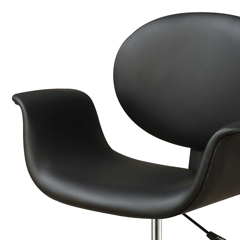 Chairs Ergonomic Office Chair - 27" X 24" X 34" Black Pu Office Chair HomeRoots