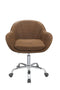 Chairs Ergonomic Office Chair - 28" X 27" X 31" Brown Metal Tube Office Chair HomeRoots
