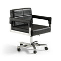 Chairs Ergonomic Office Chair - 29" Black Bonded Leather and Steel Office Chair HomeRoots