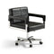 Chairs Ergonomic Office Chair - 29" Black Bonded Leather and Steel Office Chair HomeRoots