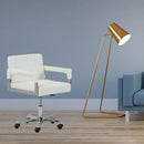 Chairs Ergonomic Office Chair - 29" White Bonded Leather and Steel Office Chair HomeRoots