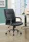 Chairs Ergonomic Office Chair - 41.5" Black Leather Look, Foam, and Metal Office Chair HomeRoots