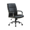 Chairs Ergonomic Office Chair - 41.5" Black Leather Look, Foam, and Metal Office Chair HomeRoots