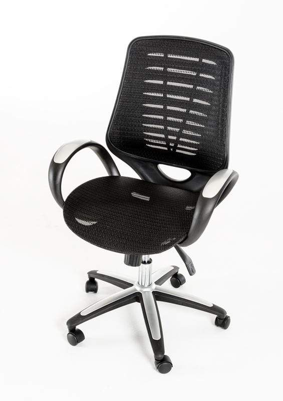 Chairs Ergonomic Office Chair - 41" Black Plastic and Steel Office Chair HomeRoots