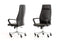 Chairs Ergonomic Office Chair - 47" Black Leatherette, Plastic, and Steel Office Chair HomeRoots
