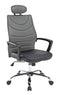 Chairs Ergonomic Office Chair - 48" Black Leatherette, Plastic, and Steel Office Chair HomeRoots