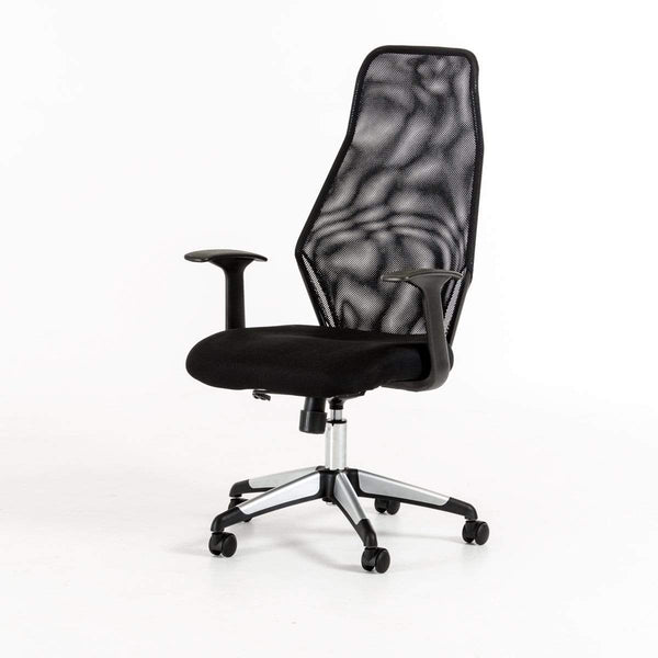 Chairs Ergonomic Office Chair - 48" Black Plastic and Steel Office Chair HomeRoots