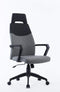 Chairs Ergonomic Office Chair - 48" Grey and Black Fabric, Plastic, and Steel Office Chair HomeRoots