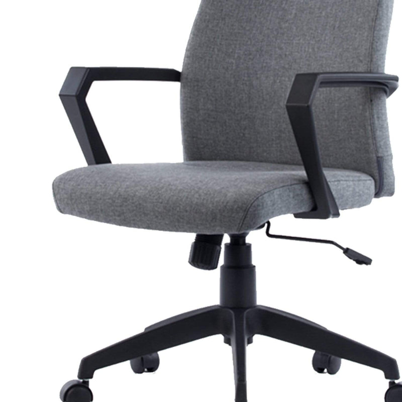 Chairs Ergonomic Office Chair - 48" Grey and Black Fabric, Plastic, and Steel Office Chair HomeRoots