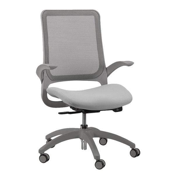 Chairs Executive Office Chair - 24.4" x 22.4" x 38" Grey Mesh / Fabric Office Chair HomeRoots