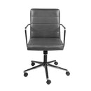 Chairs Executive Office Chair - 25.20" X 25.20" X 35.83" Low Back Office Chair in Gray with Brushed Nickel Base HomeRoots