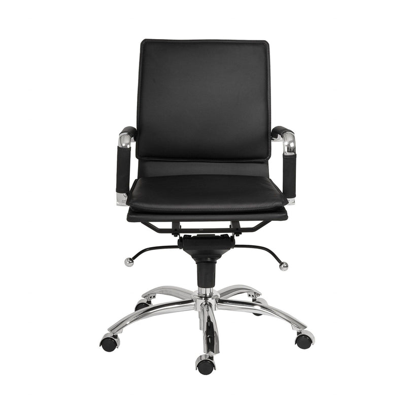Chairs Executive Office Chair - 25.99" X 26.78" X 38.39" Low Back Office Chair in Black with Chromed Steel Base HomeRoots