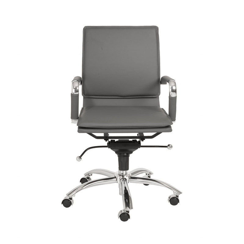 Chairs Executive Office Chair - 25.99" X 26.78" X 38.39" Low Back Office Chair in Gray with Chromed Steel Base HomeRoots