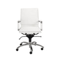 Chairs Executive Office Chair - 25.99" X 26.78" X 38.39" Low Back Office Chair in White with Chromed Steel Base HomeRoots
