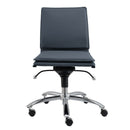 Chairs Executive Office Chair - 26.38" X 25.99" X 37.01" Low Back Armless Office Chair in Blue with Chromed Steel Base HomeRoots