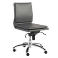 Chairs Executive Office Chair - 26.38" X 25.99" X 37.01" Low Back Armless Office Chair in Gray with Chromed Steel Base HomeRoots