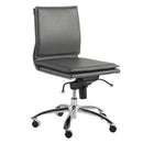 Chairs Executive Office Chair - 26.38" X 25.99" X 37.01" Low Back Armless Office Chair in Gray with Chromed Steel Base HomeRoots