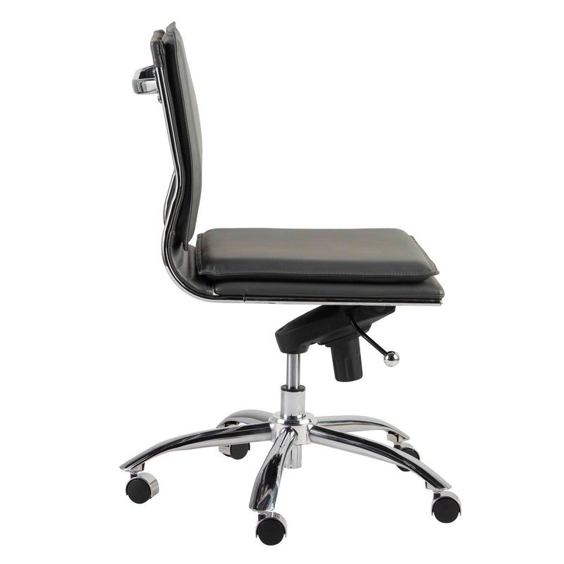 Chairs Executive Office Chair - 26.38" X 25.99" X 37.01" Low Back Armless Office Chair in Gray with Chromed Steel Base HomeRoots
