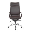 Chairs Executive Office Chair - 26.38" X 27.56" X 45.87" High Back Office Chair in Brown with Chromed Steel Base HomeRoots