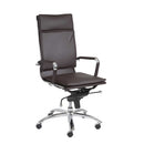 Chairs Executive Office Chair - 26.38" X 27.56" X 45.87" High Back Office Chair in Brown with Chromed Steel Base HomeRoots