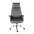 Chairs Executive Office Chair - 28.75" X 24.61" X 51.19" High Back Office Chair in Gray and Polished Aluminum HomeRoots