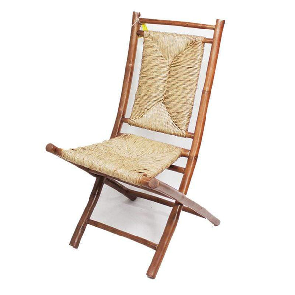 Chairs Folding Chairs - 20" X 15" X 36" Brown/Natural Bamboo Folding Chairs with a Triangle Weave HomeRoots
