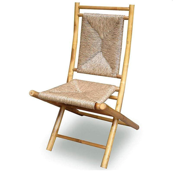 Chairs Folding Chairs - 20" X 15" X 36" Natural Bamboo Folding Chairs with a Triangle Weave HomeRoots