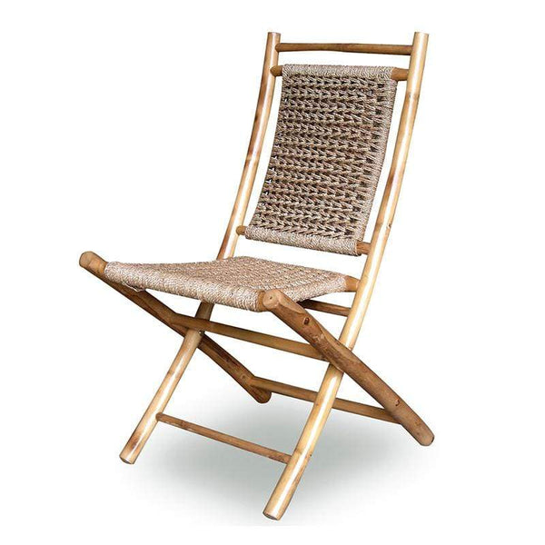 Chairs Folding Chairs - 20" X 15" X 36" Natural Bamboo Folding Chairs with an Open Link Weave HomeRoots