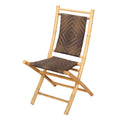 Chairs Folding Chairs - 20" X 15" X 36" Natural/Brown Bamboo Folding Chair with a Diamond Weave HomeRoots
