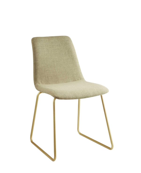 Chairs Green Accent Chair - 17" X 23" X 32" Light Green Fabric And Gold Accent Chair HomeRoots
