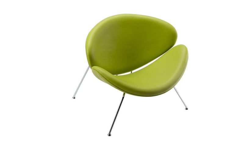Chairs Green Accent Chair - 28" Green Leatherette and Metal Accent Chair HomeRoots