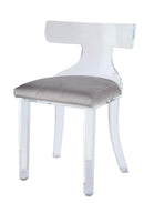 Chairs Grey Accent Chair - 20" X 18" X 31" Gray Velvet And Clear Acrylic Accent Chair HomeRoots