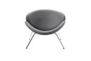 Chairs Grey Accent Chair - 28" Grey Leatherette and Metal Accent Chair HomeRoots