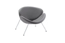 Chairs Grey Accent Chair - 28" Grey Leatherette and Metal Accent Chair HomeRoots