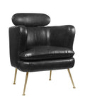 Chairs Grey Accent Chair - 29" X 28" X 37" Dark Gray PU Upholstery Metal Leg Accent Chair HomeRoots