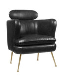 Chairs Grey Accent Chair - 29" X 28" X 37" Dark Gray PU Upholstery Metal Leg Accent Chair HomeRoots